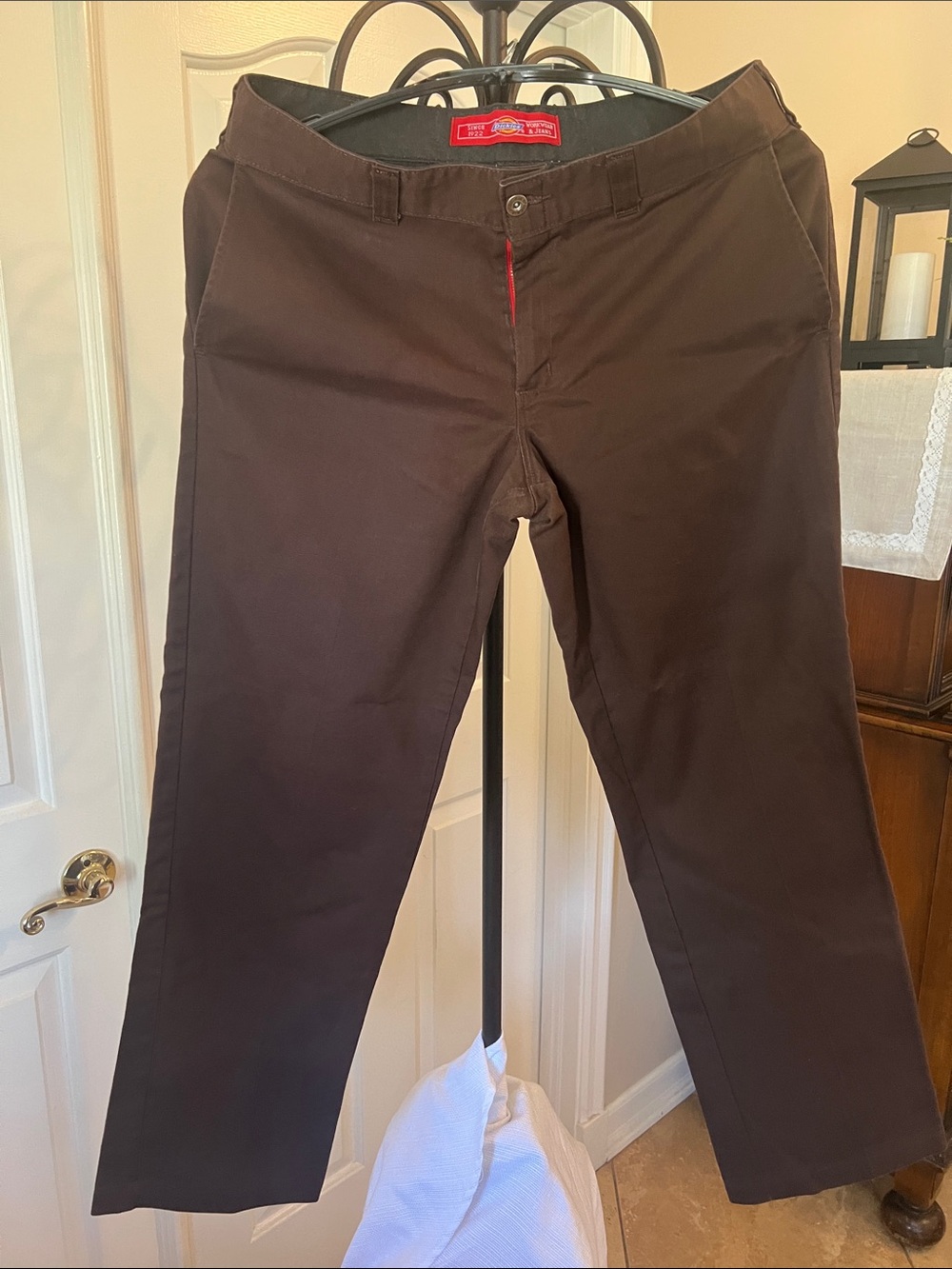 Dickies Men’s Dark Brown Straight-Leg Chinos